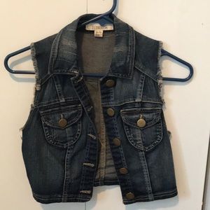 Forever 21 cropped denim vest